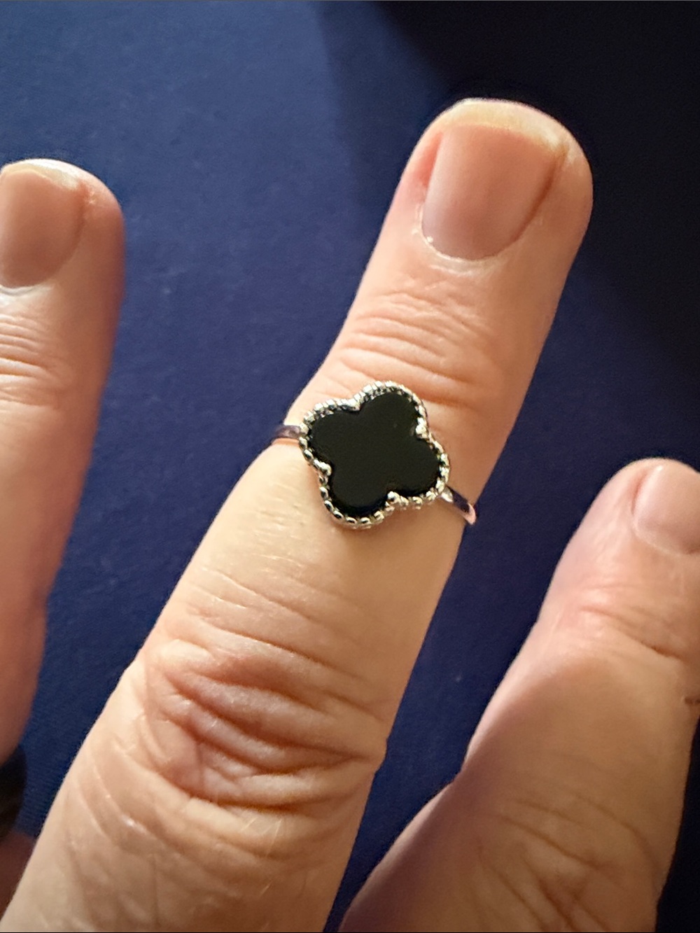 Black Clover-Shape 925 Silver Sterling Ring